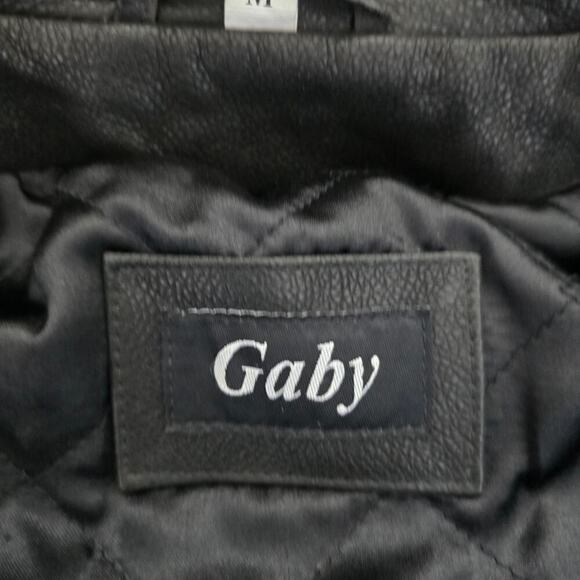 Gaby Men's Black Genuine Leather Jacket Overcoat with Quilted Lining Size M - Picture 9 of 11